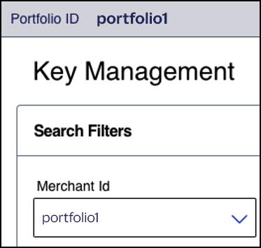 Merchant Id field showing portfolio ID selection