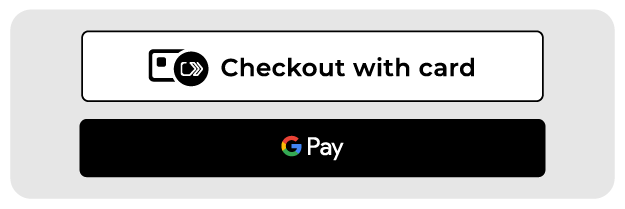 Example payment button labeled Checkout with card